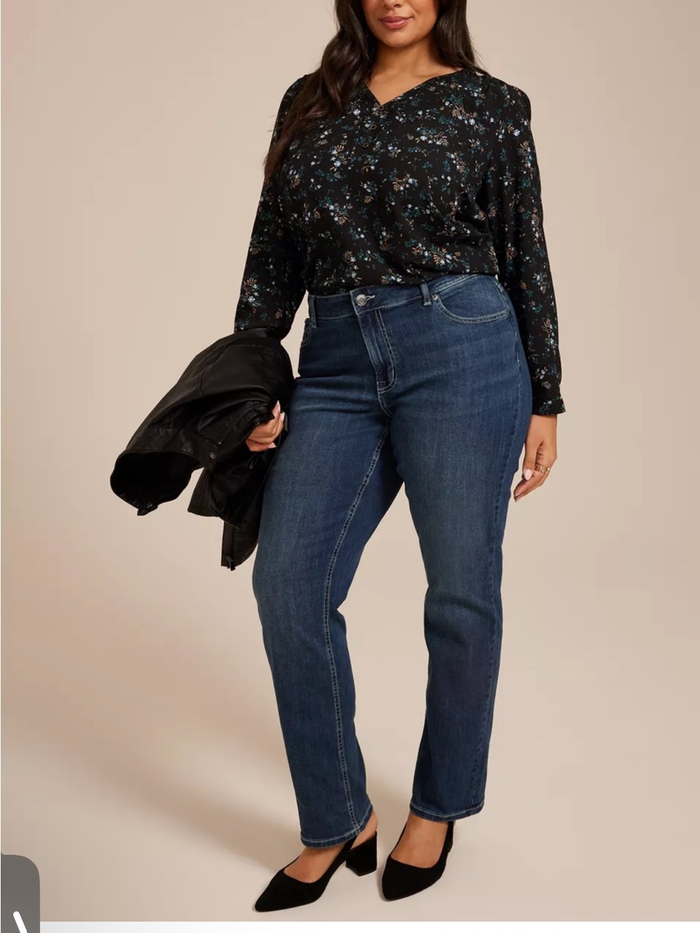 Maurices 16w LONG classic straight curvy high rise jean